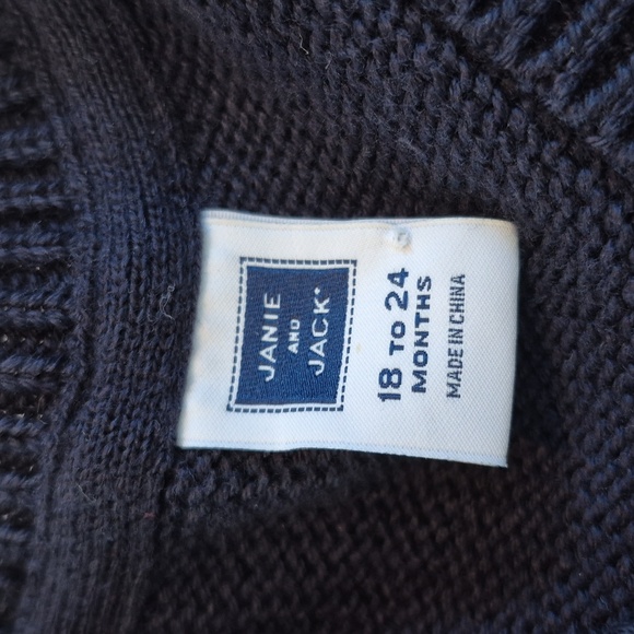 Janie and Jack boys 18 - 24 months blue & white sweater vest EUC - Picture 4 of 5